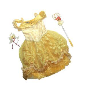 Disney Parks Authentic Beauty & The Beast Belle Dress & Wand Size Child Medium